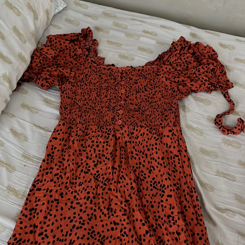 Red orange dress with shoulder covers!!